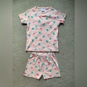 ZARA Toddler Sleepwear Set | 3-4 Years | Pink Bear Print Top Bottom Shorts Girls